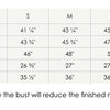 Bianca finished measurements chart