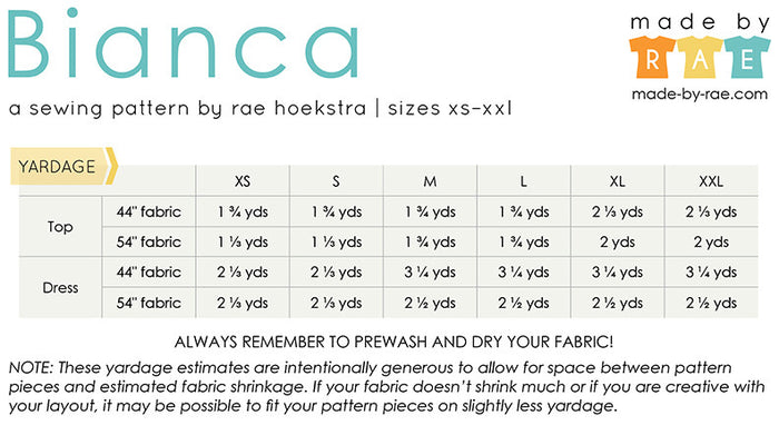 Bianca Sewing Pattern PDF
