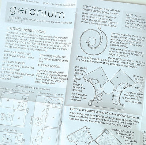 Made By Rae Geranium Dress sewing pattern children's sizes 0-5