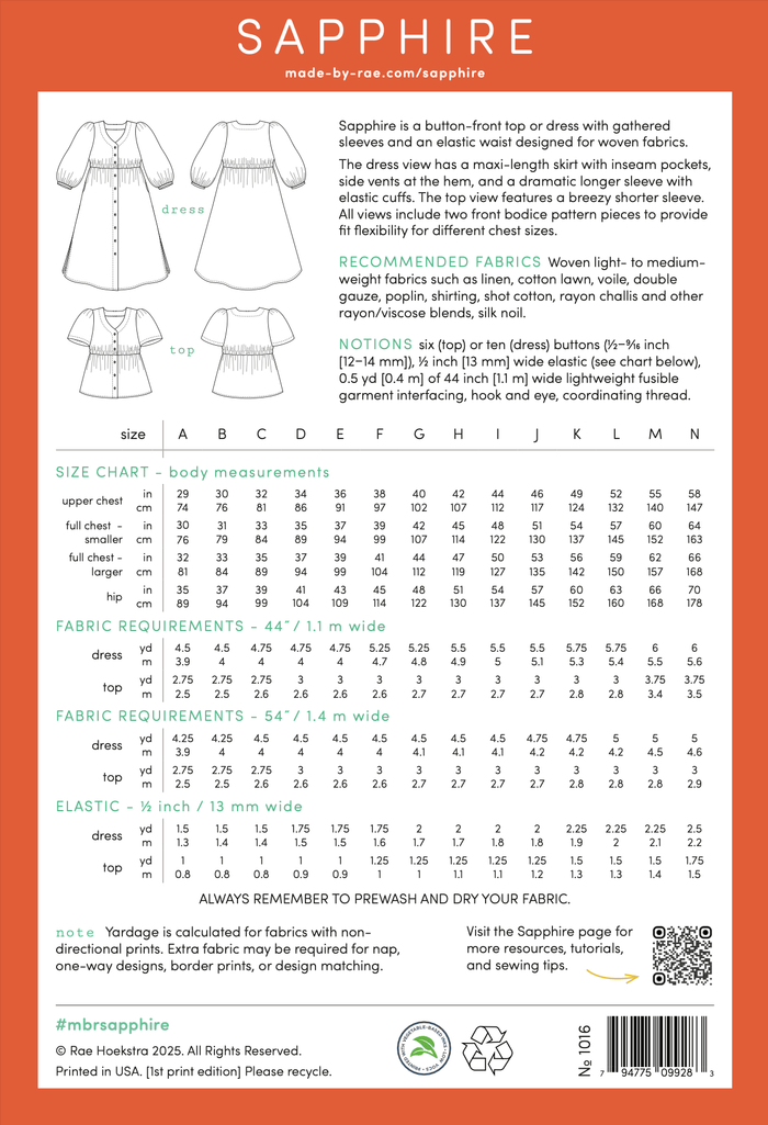 [PREORDER] Sapphire Dress & Top - PRINTED PATTERN